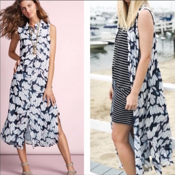 CAbi Dresses & Skirts - Cabi Cloudy Sky Button Down Maxi Dress M #5382